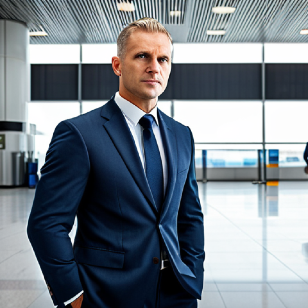 항공보안관리사 이직 성공 전략 - Confident Airport Security Manager**

"A professional Aviation Security Manager, fully clothed in ap...