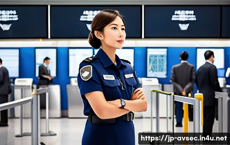 항공보안관리사 시험 필수 암기 사항 - **Prompt:** A highly professional female Aviation Security Officer, mid-30s, with short, neat hair, ...