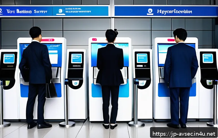 항공보안관리사와 최신 공항 보안 동향 - A modern international airport security checkpoint scene featuring a diverse group of travelers pass...