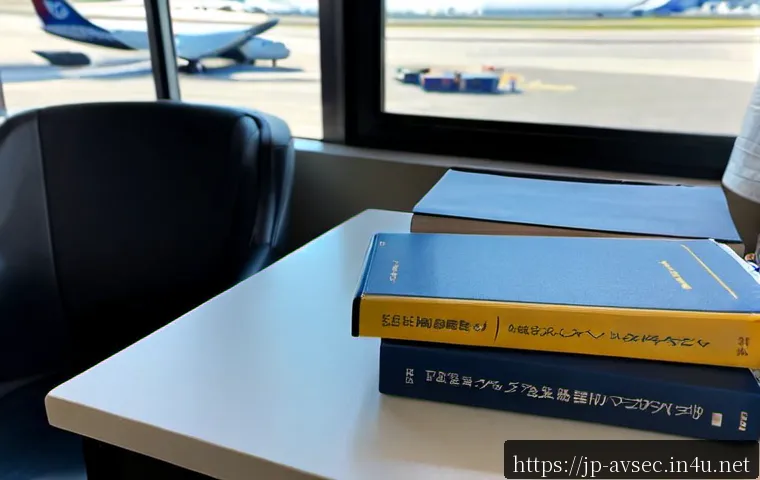 항공보안관리사 관련 서적 추천 - Photorealistic aviation security study desk in a modern Japanese apartment, a neatly arranged stack ...